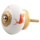 Dark Orange Standing Rein Deer Pattern Ceramic Cabinet Knob Online