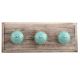 Sea Green Leaf Ceramic Wooden Hooks