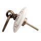 Brown Marigold Flower Etched Big Ceramic Flat Drawer Knob Online