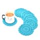 Turquoise Round Woolen Handmade Coasters Pack Of 6