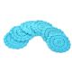 Turquoise Round Woolen Handmade Coasters Pack Of 6