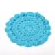 Turquoise Round Woolen Handmade Coasters Pack Of 6