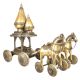 Brass Rath Driven by Two Horses Temple Toy