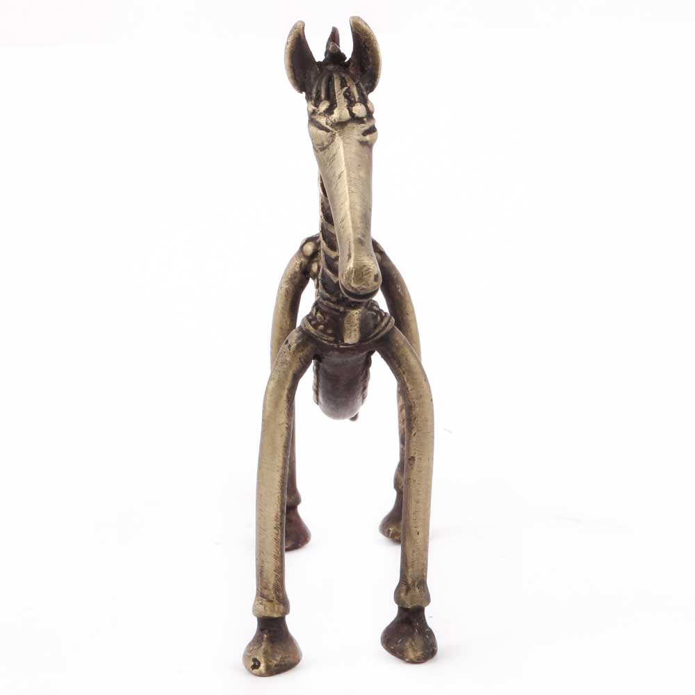 Brass Tribal Horse Statue