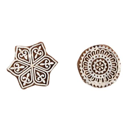 Set of 2 Piece New Mix Wooden Printing Block