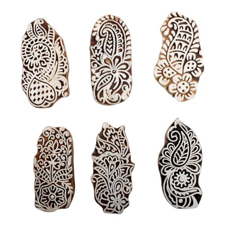 Set of 6 Piece New Mix Wooden Printing Block