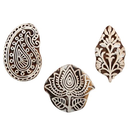 Set of 3 Piece New Mix Wooden Printing Block