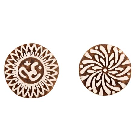 Set of 2 Piece New Mix Wooden Printing Block