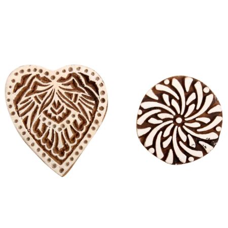 Set of 2 Piece New Mix Wooden Printing Block