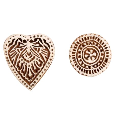 Set of 2 Piece New Mix Wooden Printing Block