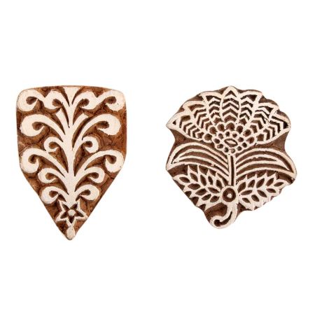 Set of 2 Piece New Mix Wooden Printing Block