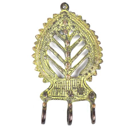 Brass Decorative 3 Hooks Leaf