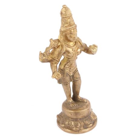 Brass Pot With Tribal Art Engraving In Centre