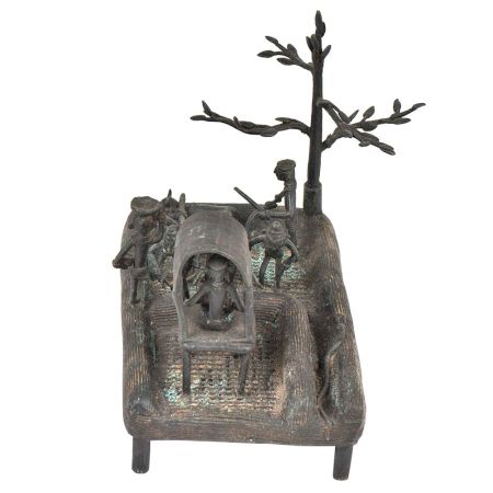 Brass Handmade Village Farming Scene Showpiece