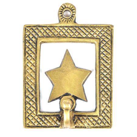 Brass Star Framed Single Wall Hook