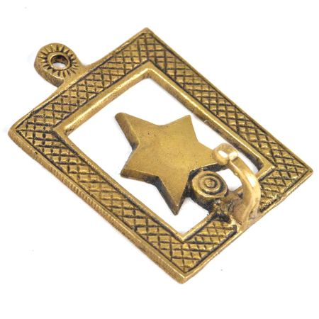 Brass Star Framed Single Wall Hook