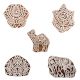 Set of 5 Piece New Mix Wooden Printing Block