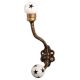Black Star Floral Ceramic Iron Hooks-EHG-94