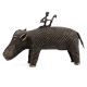 Brass Hippo Figurine with Rider on Back