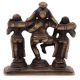 Brass Dancing Krishna with Rukmani and Satyabhama
