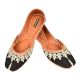 Black Handmade Juttis With Gota Patti