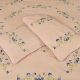 Sun Tan Cotton  Blue Petals Floral Double Bedsheet With Two Matching Pillow Covers