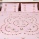 Baby Pink Cotton Double Pink Floral Petals  Designer Bedsheet With Two Pillow Covers