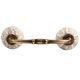 White Floral Crackle Ceramic Bridge Handle