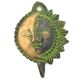 Bronze Sun Moon Hanging Wall Hook With Patina