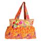 Orange Hand Embroiered Embroidered Cotton Assorted Handbag