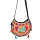 Navy Blue Red Semi Circle Elephant Embroidered Sling  Bag