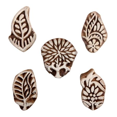 Set of 5 Piece New Mix Wooden Printing Block