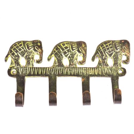 Bronze Triple Elephant Wall Hooks