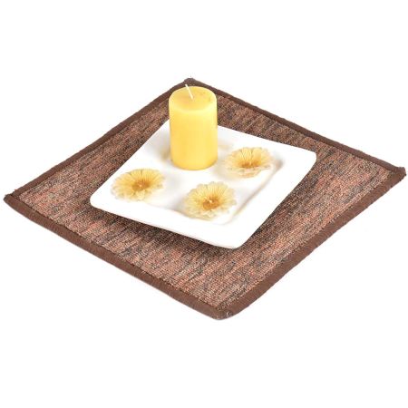 Brown Hand Woven Wollen Coaster