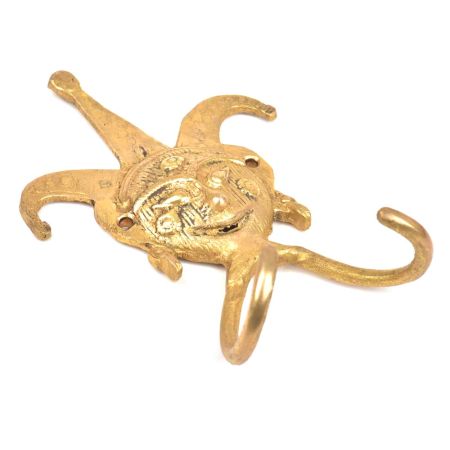 Brass Joker Face Wall Hook With 2 Hooks