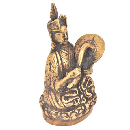 Bronze Nepalese Musician Sitting With A Cymbal