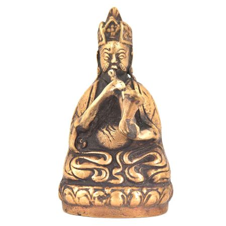 Bronze Nepalese Musician Sitting With A Saxophone