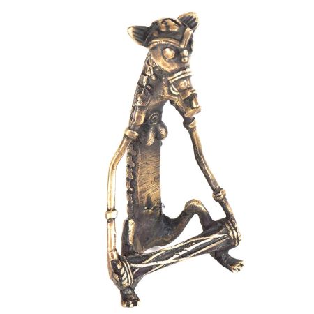 Bronze Dhokra Craft Beastly Drummer Musician
