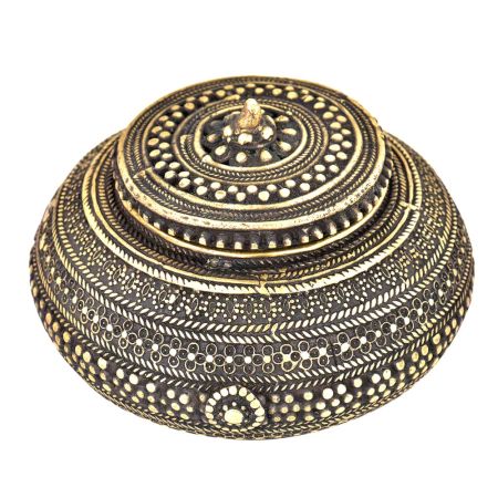 Bronze Circular Jewellery Box With Lid