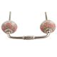Pink Round Crackle Ceramic Bridge Handle