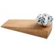 White Green Leaf Melon Ceramic Wooden Door Stopper