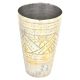 Brass Punjabi Lassi Glass Etched Geometrical and Etched Design 