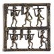 Bronze Tribal Wall Art Hanging 6 Men Holding Wood In Different Ways