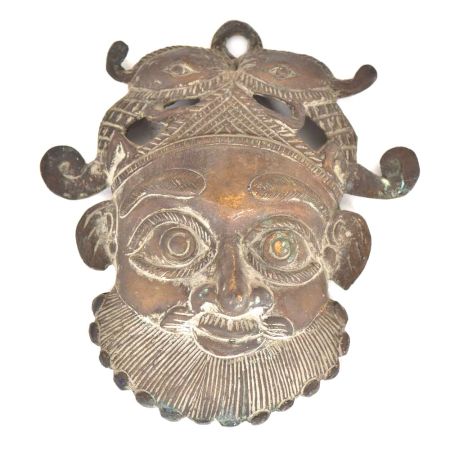 Bronze Man Face Mask Wall Hanging