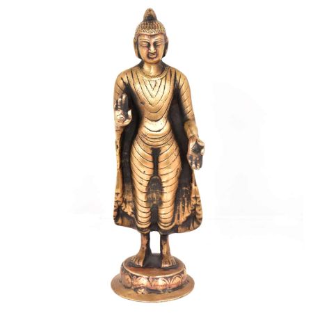 Brass Standing Buddha Statue