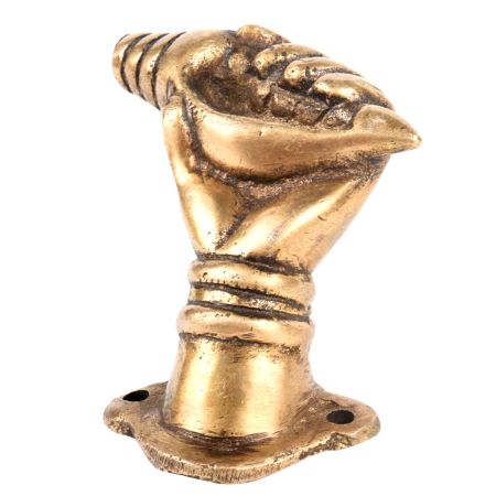 Rare Pair Hand With Shell Conch Door Pull Handles