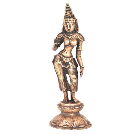 Standing Goddess Parvati Brass Statue