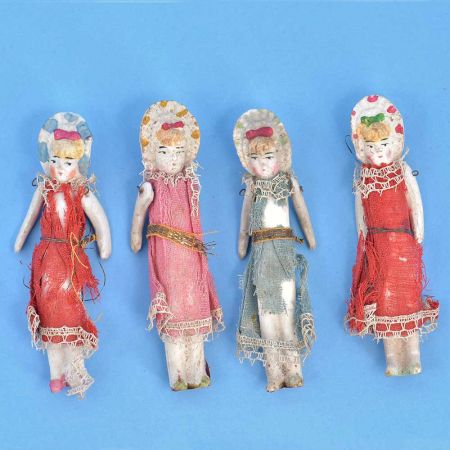 Vintage Handmade Porcelain DollsÂ In Set Of 4