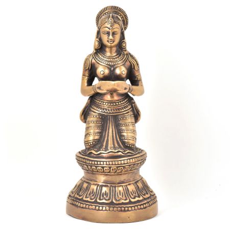 Brass Indian Dancer With Diya
