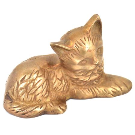 Brass Kitten Figurine